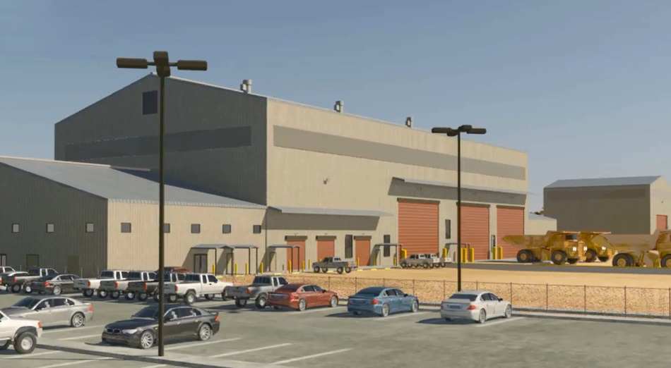 Maintenance Shop Office, Employee Parking, Truck Yard