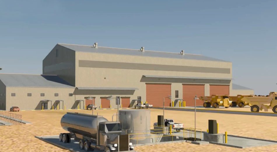 Maintenance Shop Office, Fuel Island, Truck Yard