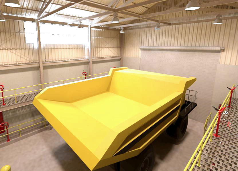 Hanlon Rain Mine Truck Wash Interior 